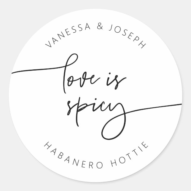 Gastgeschenk Hochzeit-Aufkleber G400 für Spicy Jam Runder Aufkleber (Vorderseite)