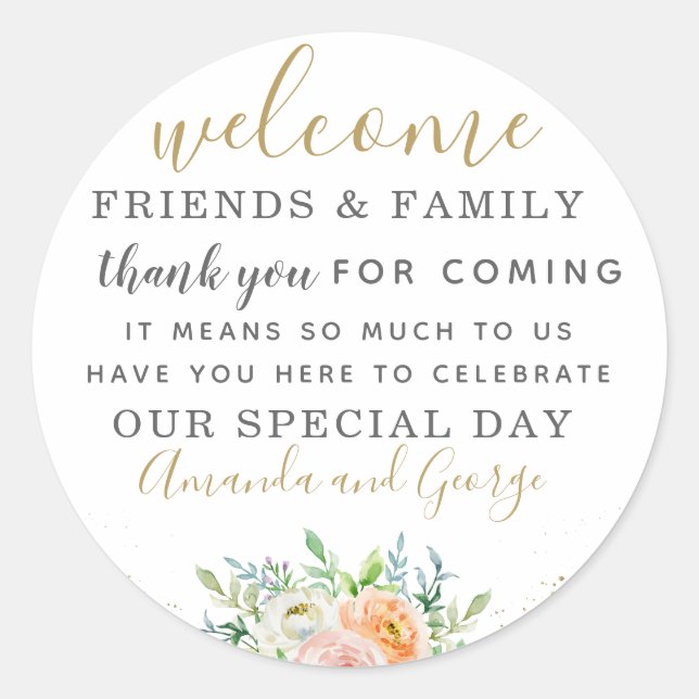 Gastgeschenk Hochzeit Aufkleber personalisiert dan (Vorderseite)