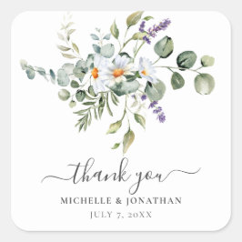 Gastgeschenk Hochzeit-Aufkleber Quadratischer Aufkleber