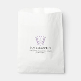 Gastgeschenk Hochzeit Bags Monogram Lilac Lila Geschenktütchen