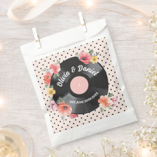 Gastgeschenk Hochzeit Bags Music Record Floral der Geschenktütchen