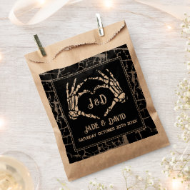 Gastgeschenk Hochzeit Bags Skeleton Hands Herzerei Geschenktütchen