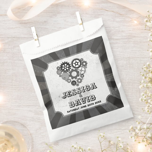 Gastgeschenk Hochzeit Bags Steampunk Wedding Heart Geschenktütchen (Ausgeschnitten)