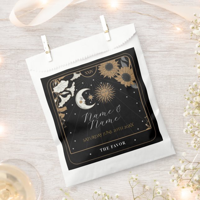 Gastgeschenk Hochzeit Bags Tarot Cards Sun Moon Geschenktütchen (Ausgeschnitten)