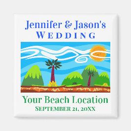 Gastgeschenk Hochzeit Beach Tropical Destination Magnet