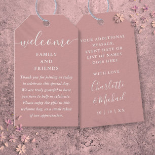 Gastgeschenk Hochzeit Begrüßungskörbe Beutel Rose Geschenkanhänger