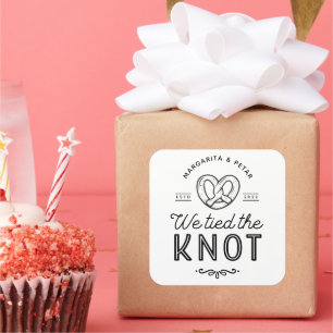 Gastgeschenk Hochzeit Beutel Bretzel Taschen Wir t Quadratischer Aufkleber