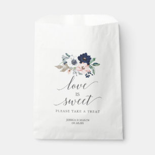 Gastgeschenk Hochzeit Beutel Liebe ist Sweet Navy Geschenktütchen