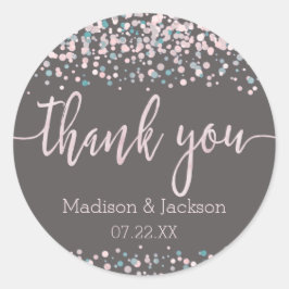 Gastgeschenk Hochzeit Blush Pink Wassercolor Confe Runder Aufkleber