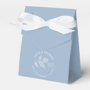 Gastgeschenk Hochzeit Box Classy Dusty Blue Blätte Geschenkschachtel