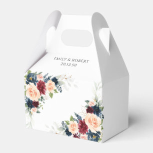 Gastgeschenk Hochzeit-Box für Burgund und Marinebl Geschenkschachtel