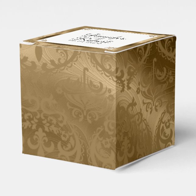Gastgeschenk Hochzeit-Box "Goldseidenmatte" Geschenkschachtel (Vorderseite)