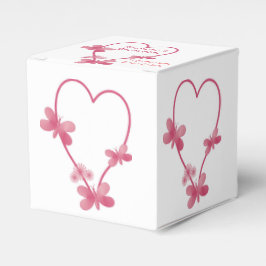 Gastgeschenk Hochzeit Box Rosa Herz und Schmetterl Geschenkschachtel