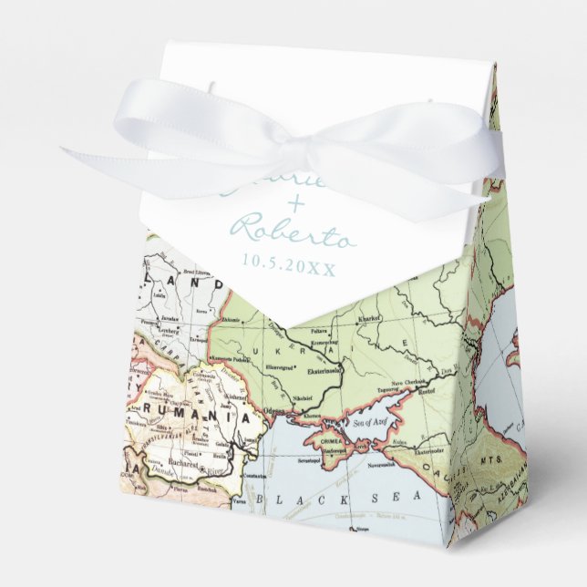 Gastgeschenk Hochzeit Box Vintag Map Travel Theme Geschenkschachtel (Vorderseite)