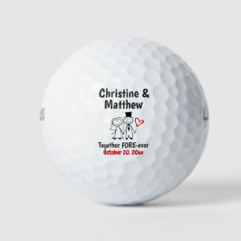 Gastgeschenk Hochzeit Bride Groom Niedlicher Carto Golfball