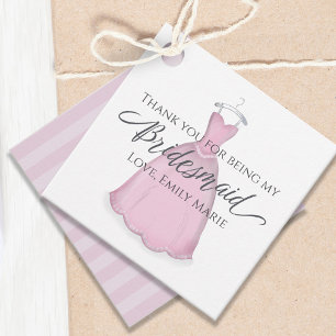 Gastgeschenk Hochzeit Bridesmaid Rosa Vintages Kle Geschenkanhänger