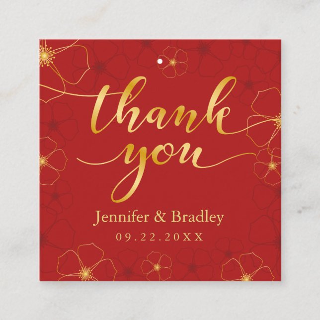 Gastgeschenk Hochzeit Cherry Blossoms | Benutzerde Quadratische Visitenkarte (Vorderseite)