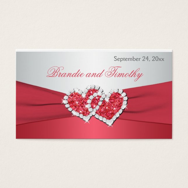 Gastgeschenk Hochzeit Coral Pink und Grau (Vorderseite)