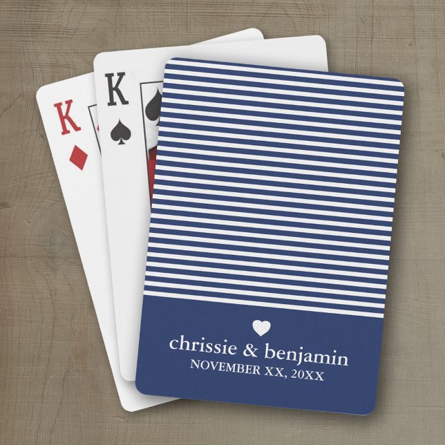 Gastgeschenk Hochzeit Custom Bride Groom Date Stri Spielkarten (Wedding and Anniversary Playing Cards - Personalize with your information)