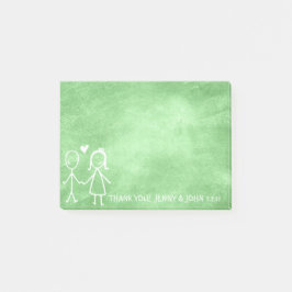 Gastgeschenk Hochzeit Danke Chalkboard Lemon Green Post-it Klebezettel