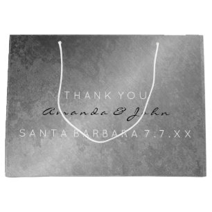 Gastgeschenk Hochzeit Danke, Gray Silver Grungy Große Geschenktüte