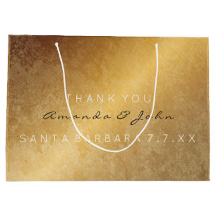 Gastgeschenk Hochzeit Danke, Jubiläum Gold Grungy Große Geschenktüte