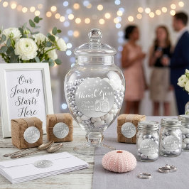 Gastgeschenk Hochzeit danke Mason Jars & String Li Runder Aufkleber
