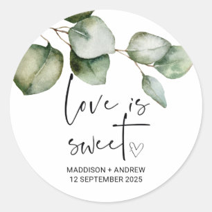 Gastgeschenk Hochzeit danke von Bride Groom Gefall Runder Aufkleber