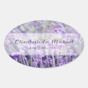 Gastgeschenk Hochzeit der Lavendel-Blume Ovaler Aufkleber