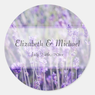 Gastgeschenk Hochzeit der Lavendel-Blume Runder Aufkleber