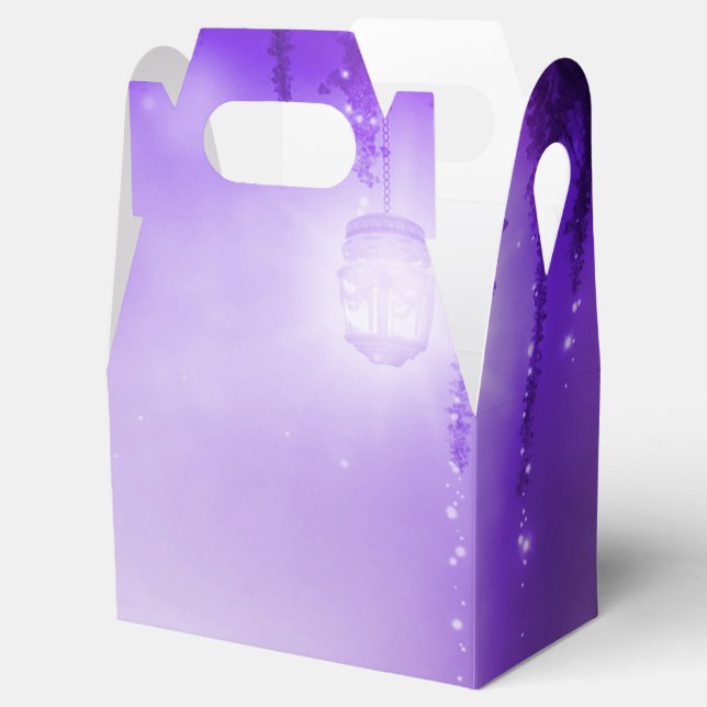 Gastgeschenk Hochzeit der lila verzauberten Waldfa Geschenkschachtel (Geöffnet)