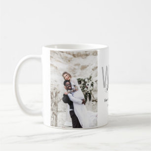 Gastgeschenk Hochzeit des Minimalistischen Fotos Kaffeetasse