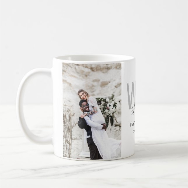 Gastgeschenk Hochzeit des Minimalistischen Fotos Kaffeetasse (Links)