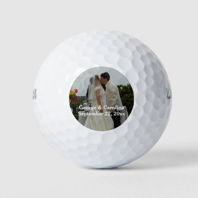 Gastgeschenk Hochzeit des personalisierten Fotos Golfball (Vorderseite)