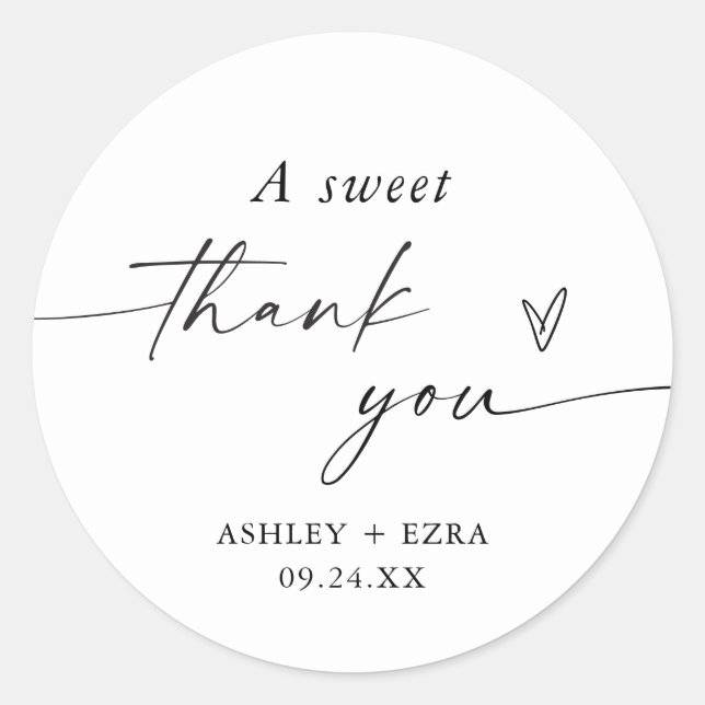 Gastgeschenk Hochzeit | Dessert-Gefallen-Sticker Runder Aufkleber (Vorderseite)