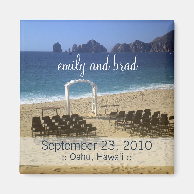 Gastgeschenk Hochzeit Destination Beach Wedding Ma Magnet (Vorne)