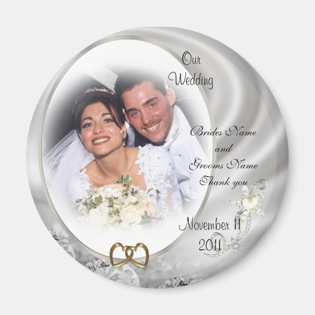 Gastgeschenk Hochzeit Diamanten Foto Magnet (Vorne)
