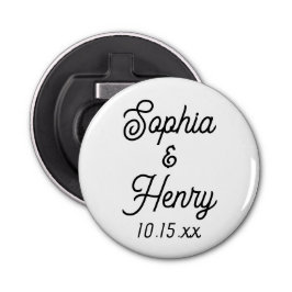 Gastgeschenk Hochzeit Elegante Script Black Typogr Flaschenöffner