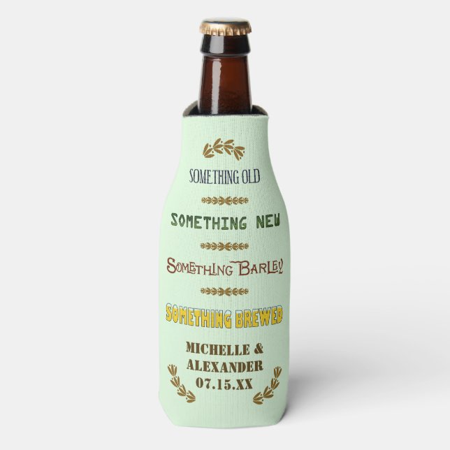 Gastgeschenk Hochzeit etwas Braut Personalisiertes Flaschenkühler (Flaschenvorderseite)