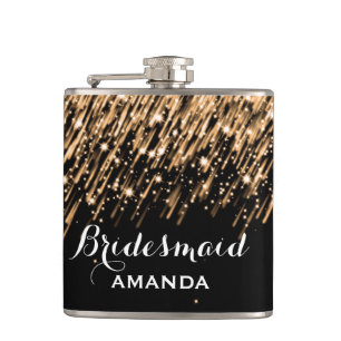 Gastgeschenk Hochzeit Fallende Sterne Gold Flachmann