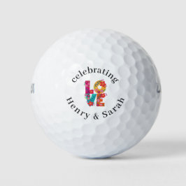 Gastgeschenk Hochzeit Farbenfrohe Liebe Golfball