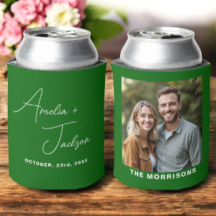 Gastgeschenk Hochzeit Foto Emerald Green Modern Dosenkühler