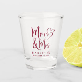 Gastgeschenk Hochzeit Frau Burgund Schnapsglas