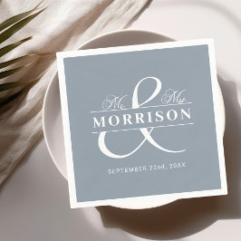 Gastgeschenk Hochzeit Frau Dusty Blue Serviette