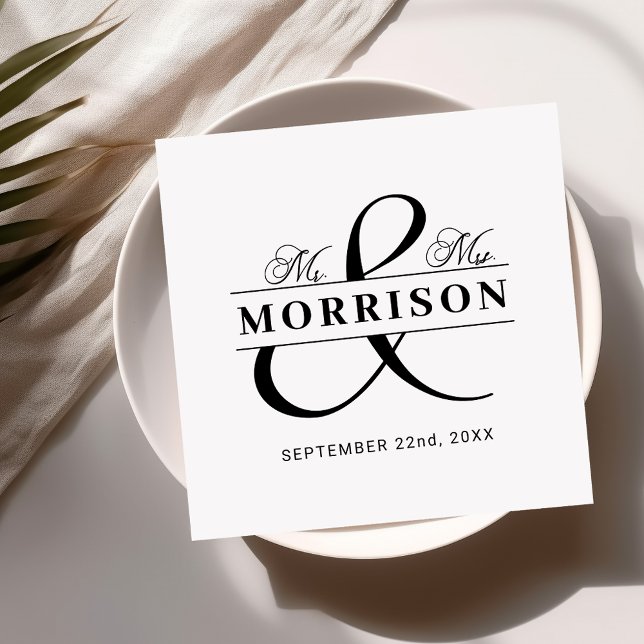 Gastgeschenk Hochzeit Frau Schwarz-weiß Serviette (Von Creator hochgeladen)