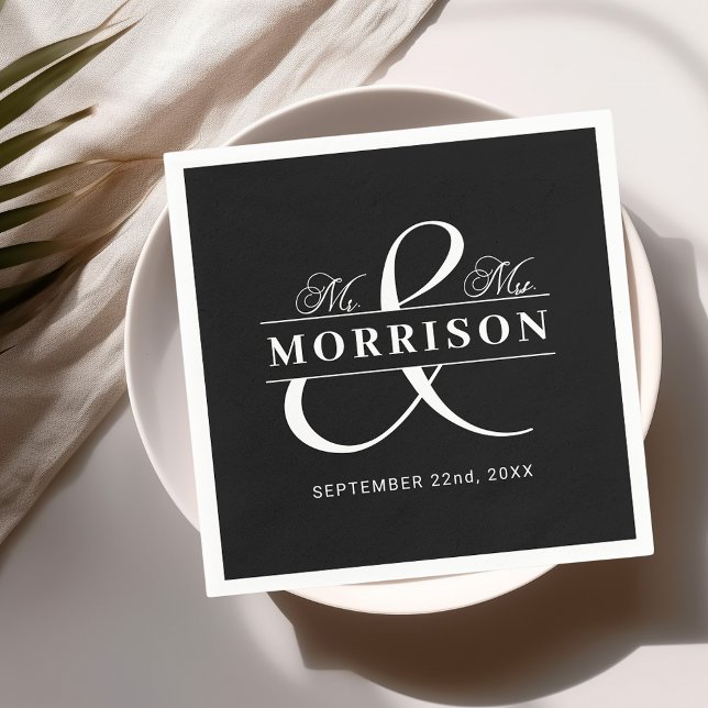 Gastgeschenk Hochzeit Frau Schwarz-weiß Serviette (Von Creator hochgeladen)