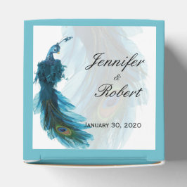 Gastgeschenk Hochzeit für aquamarines Blaues Pfaue Geschenkschachtel
