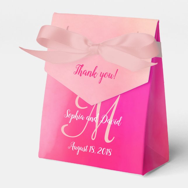 Gastgeschenk Hochzeit für Aquarellpinken Geschenkschachtel (Vorderseite)