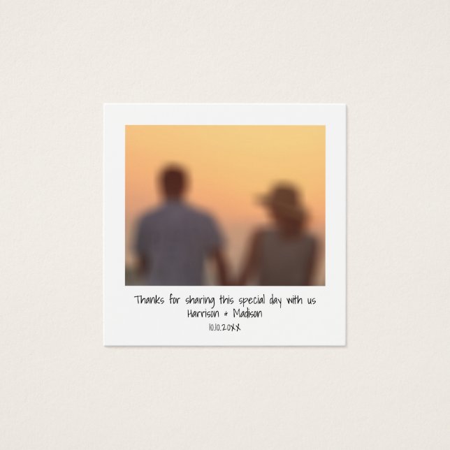 Gastgeschenk Hochzeit für die Namen von Sofortnach (Vorderseite)