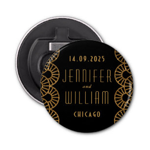 Gastgeschenk Hochzeit für Gold Art Deco Flaschenöffner